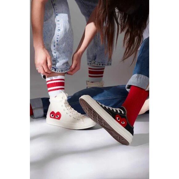 Converse x Comme des Garcons Large Emblem Low Top Canvas Sneakers in Black 11 - Picture 15 of 15